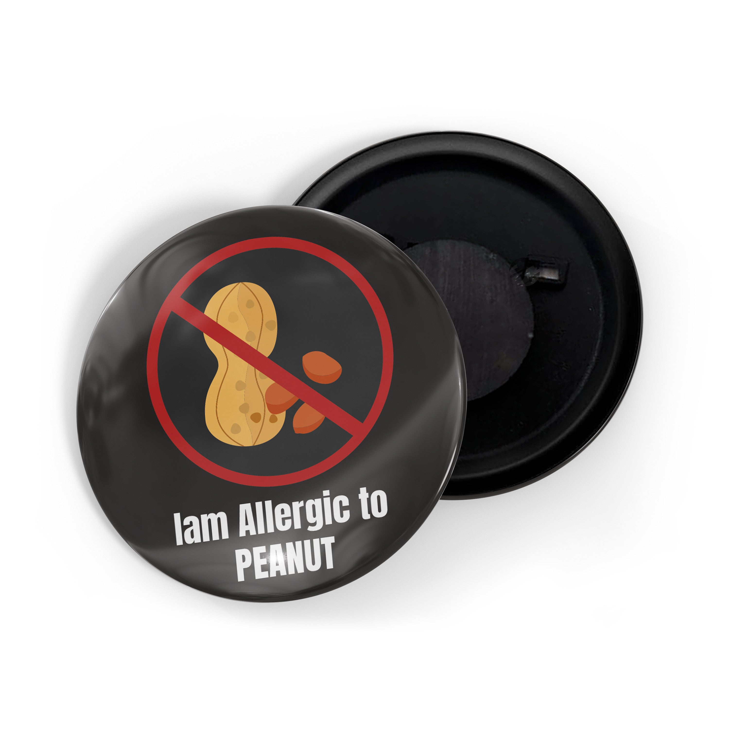 dhcrafts Fridge Magnet Black I'm Allergic To Peanut Glossy Finish Design Pack of 1 (58mm)